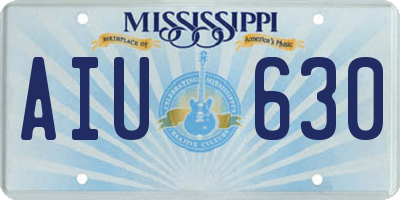 MS license plate AIU630