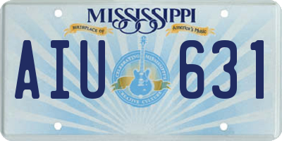 MS license plate AIU631