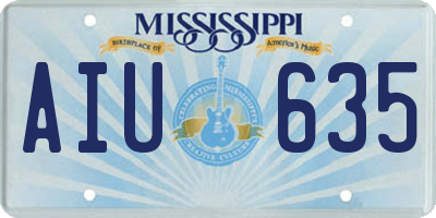 MS license plate AIU635