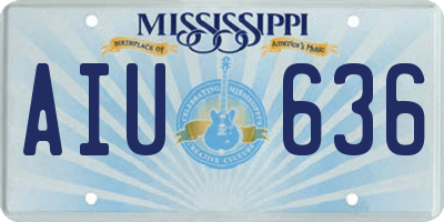 MS license plate AIU636
