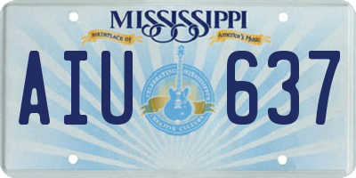 MS license plate AIU637