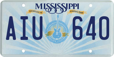 MS license plate AIU640