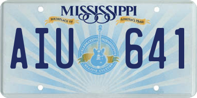 MS license plate AIU641