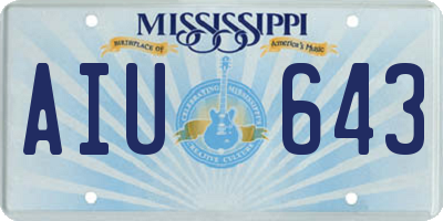 MS license plate AIU643