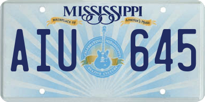 MS license plate AIU645