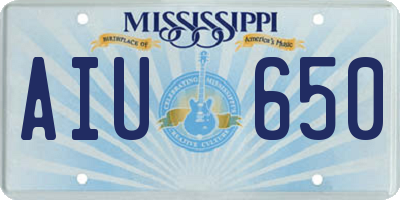 MS license plate AIU650