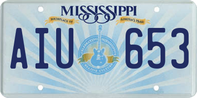 MS license plate AIU653
