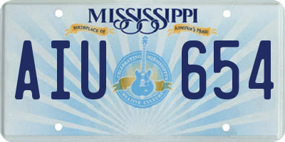 MS license plate AIU654