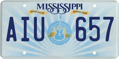 MS license plate AIU657