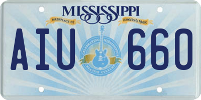 MS license plate AIU660