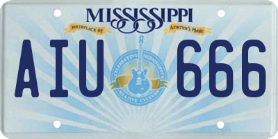 MS license plate AIU666