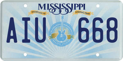 MS license plate AIU668