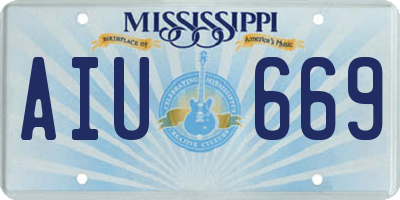 MS license plate AIU669