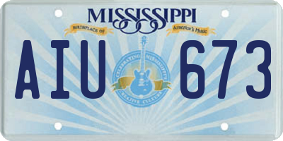 MS license plate AIU673