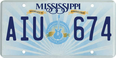MS license plate AIU674
