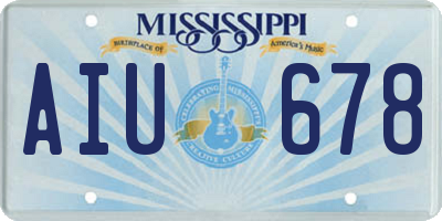 MS license plate AIU678
