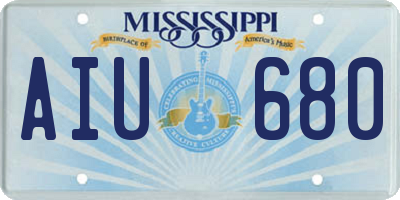 MS license plate AIU680