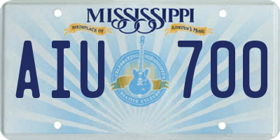 MS license plate AIU700