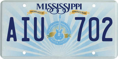 MS license plate AIU702