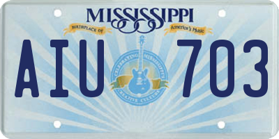 MS license plate AIU703