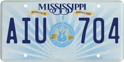 MS license plate AIU704