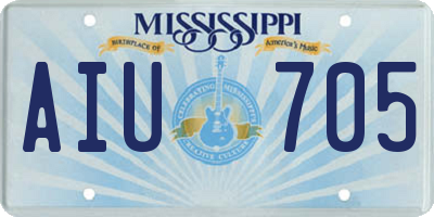 MS license plate AIU705