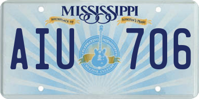 MS license plate AIU706