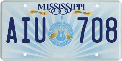 MS license plate AIU708