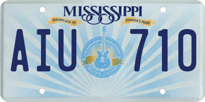 MS license plate AIU710