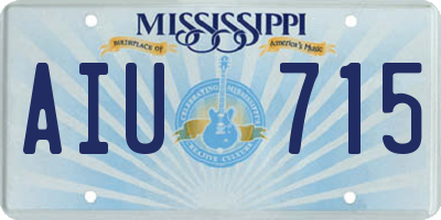 MS license plate AIU715