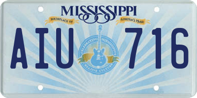 MS license plate AIU716
