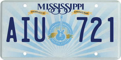 MS license plate AIU721