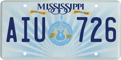 MS license plate AIU726