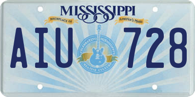 MS license plate AIU728