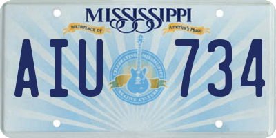 MS license plate AIU734