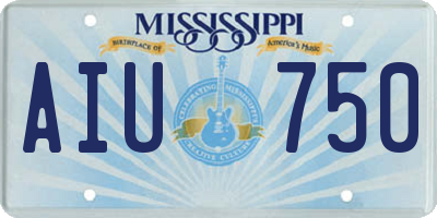 MS license plate AIU750