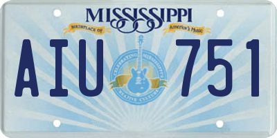 MS license plate AIU751