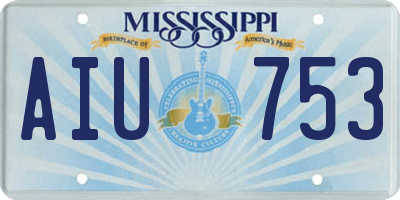 MS license plate AIU753