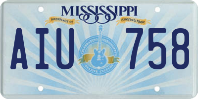 MS license plate AIU758