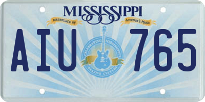 MS license plate AIU765