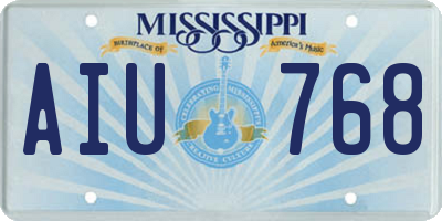 MS license plate AIU768