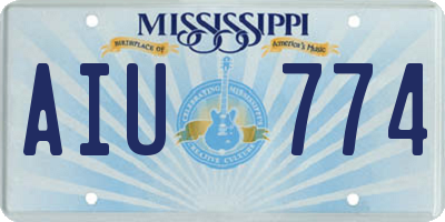 MS license plate AIU774