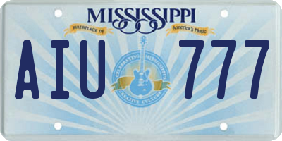 MS license plate AIU777