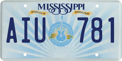 MS license plate AIU781