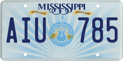 MS license plate AIU785