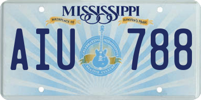 MS license plate AIU788