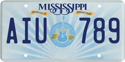 MS license plate AIU789