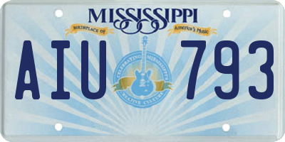 MS license plate AIU793