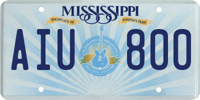 MS license plate AIU800