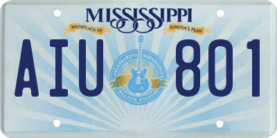 MS license plate AIU801